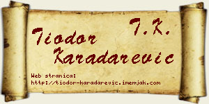 Tiodor Karadarević vizit kartica